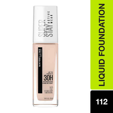 Buy Maybelline New York Super Stay Full Coverage Active Wear Liquid Foundation , Matte Finish with 30 HR Wear, Transfer Proof, 112, Natural Ivory, 30ml - Purplle