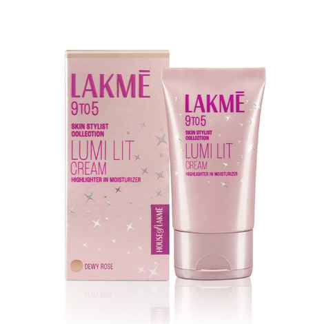 Buy Lakme Lumi Strobe Cream - Highlighter + Moisturizer + Primer With Hyaluronic Acid & Niacinamide - Dewy Rose | 60gm - Purplle