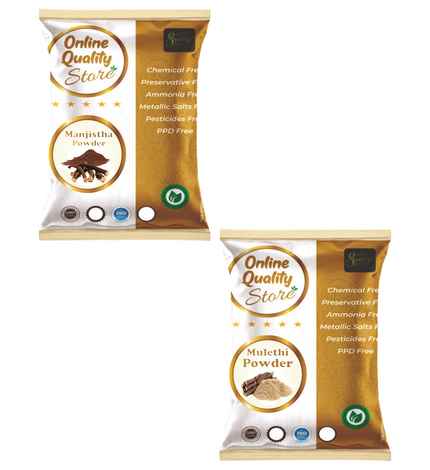 Buy Online Quality Store Manjistha-Mulethi Face Pack- Manjistha Powder for skin whitening and Mulethi Powder for de-Pigmentation-50 gm each{Majistha_Mulethi_50g} - Purplle