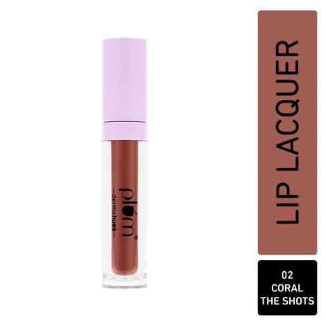 Buy Plum Glassy Glaze Lip Lacquer|Glossy Finish|3-in-1 Lipstick + Lip Balm + Gloss|02 Coral The Shots - Purplle