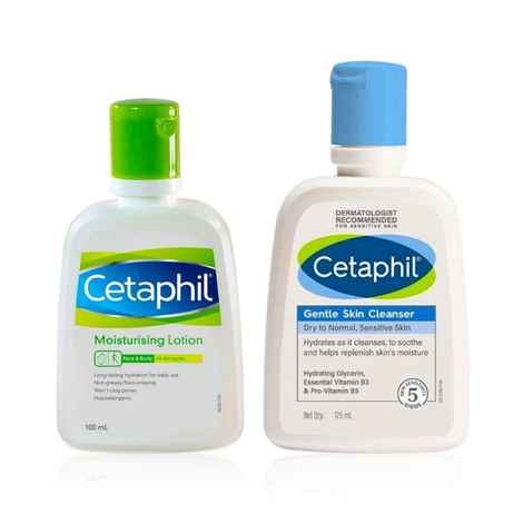 Buy Cetaphil Cleansing + Hydrating Regime [Cetaphil Moisturising Lotion (100 ml) + Cetaphil Gentle Skin Cleanser (125 ml)] - Purplle