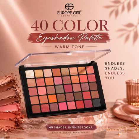 Buy Europegirl Cosmetics 40 Color Eyeshadow Palette (Warm Tone) 40 gm - Purplle