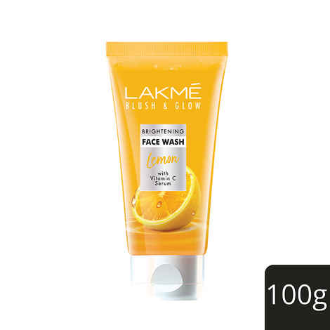 Lakme Blush & Glow LemonA brighteningA Face Wash with vitamin c serumA , 100 gm