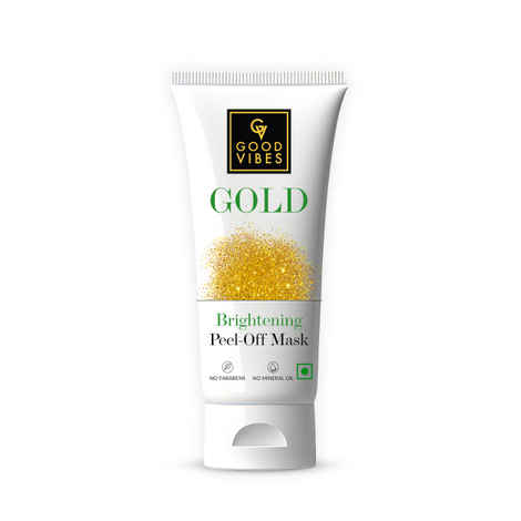 Buy Good Vibes Gold Brightening Peel Off Mask | Anti-Bacterial, Removes Acne| No Parabens, No Sulphates, No Mineral Oil, No Animal Testing (50 g) - Purplle