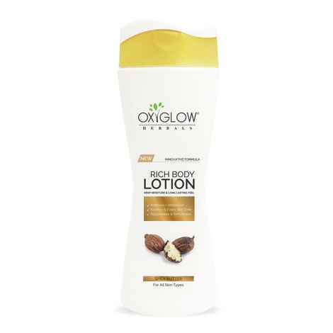 Buy OxyGlow Herbals Rich body lotion, 200ml, Smooth, Nourish, Hydrates Skin - Purplle