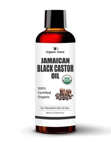 Buy Organic Netra Cold Pressed Jamaican Black Castor Oil for Hair Growth | For healthy, thick and black hair | Reduces Acne Marks and fine lines | For All Hair and Skin Types - 250 ml - Purplle