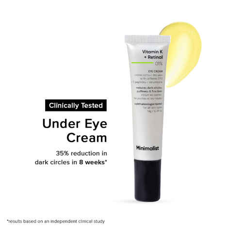 Buy Minimalist Vitamin K + Retinal 01% Eye Cream for under-eye dark circles & Puffiness 14 gm - Purplle