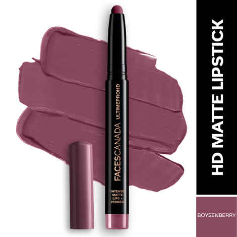 Buy FACES CANADA Ultime Pro HD Intense Matte Lipstick + Primer - Boysenberry 1.4 gm | 9HR Long Stay | Feather-Light Comfort | Intense Color | Smooth Glide - Purplle