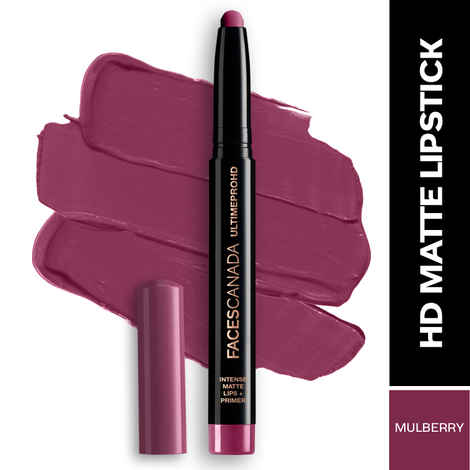 Buy FACES CANADA Ultime Pro HD Intense Matte Lipstick + Primer - Mulberry Magic 1.4 gm | 9HR Long Stay | Feather-Light Comfort | Intense Color |Smooth Glide - Purplle