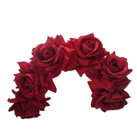 Buy LYF5STAR Bridal Red Rose Artificial Flower Veni Gajra - Pack of 1 - Purplle