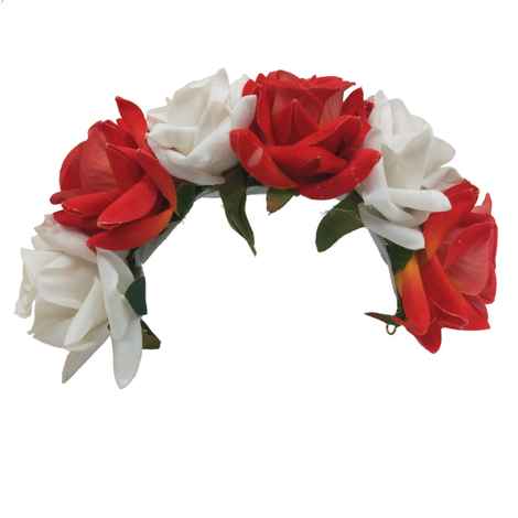 Buy LYF5STAR Bridal Orange & White Rose Artificial Flower Veni Gajra - Pack of 1 - Purplle
