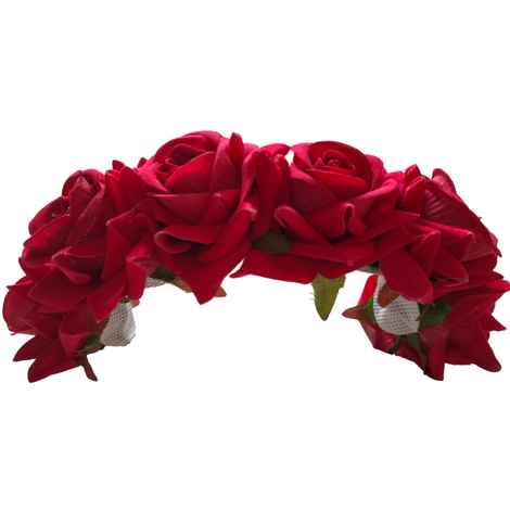 Buy LYF5STAR Bridal Dark Pink Rose Artificial Flower Veni Gajra - Pack of 1 - Purplle