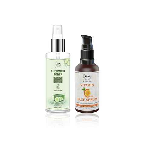 Buy TNW The Natural Wash Cucumber Toner & Vitamin C Face Serum For Cleansing And Refreshing Combo of 2 - Purplle