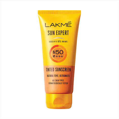 Buy Lakme Sun Expert Tinted Sunscreen SPF 50 PA +++ | Broad spectrum UVA/B protection | Blue light protection | No White Cast | for all dry, oily, normal skin| Matte Finish | 100 ml - Purplle