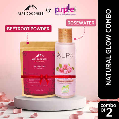 Buy Alps Goodness Natural Glow Combo with Bestselling Beetroot Powder & 100% Pure Rose water I Skin Brightening Duo I Glow up Set I Pack of 2 - Purplle