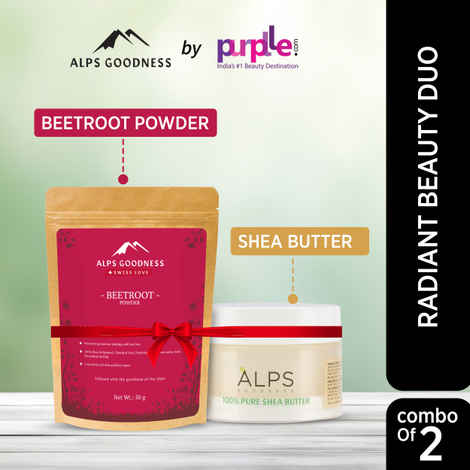 Buy Alps Goodness Radiant Beauty Duo with Bestselling Beetroot Powder & 100% Pure Shea Butter I Best for Glowing Skin I Natural Moisturizer I Pack of 2 - Purplle