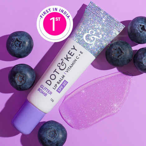 Buy Dot & Key Glitter Bomb SPF 30 Lip Balm for Smooth Soft Lips with Vitamin C+E, Tinted Lip Balm for Women, 12 gm - Purplle