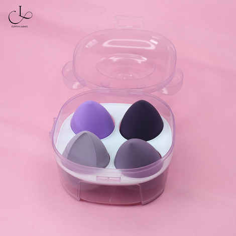 Buy Cuffs N Lashes Makeup Blender/Sponge Set of 4 Purple 2 normal,1tear drop,1slant cut - Purplle