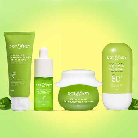 Dot & Key Acne Free PM Skin Care Routine | Face Wash, Serum, Night Gel & Sunscreen - 230g