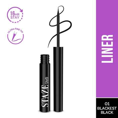 Buy Staze 9to9 All Eyes on You Smudgeproof + Waterproof Liner | 01 Blackest Black | 1.8 ml - Purplle