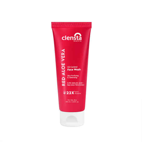 Buy Clensta Red Aloe Vera Anti Acne Oil Control Face Wash with 0.5% Salicylic acid for Oily and Acne prone skin | Suitable for Oily, Combination & Sensitive Skin | Sulfate & Paraben Free - 100ml - Purplle