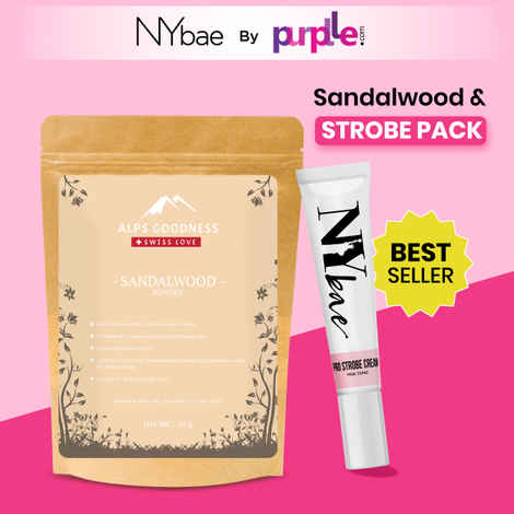 Buy NY Bae Strobe & Sandalwood Pack By Purplle | Rose Diamond Strobe Cream | Chandan Powder | Korean Glow | Brightening Combo | Highlighter | Makeup Kit Combo of 2 - Purplle