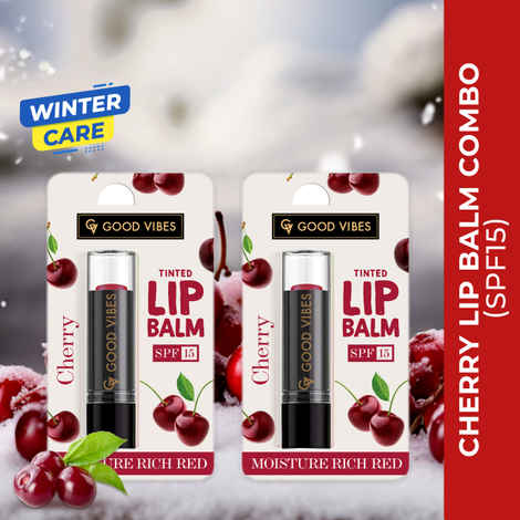 Buy Good Vibes Hydrating Cherry Lip Balm with (SPF15) (Pack of 2) - Purplle