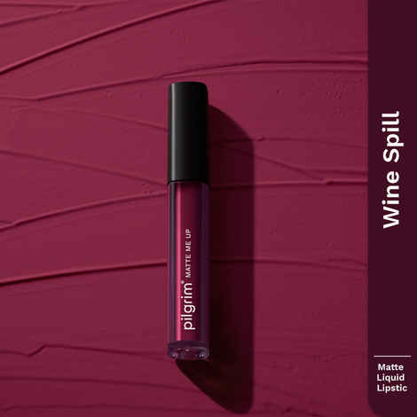 Buy Pilgrim Liquid Lipstick Wine Spill,Rich Matte Colour, TransferProof, Hyderating and Lightweight,With Spanish Squalane and Hyaluronic Acid,For Woman 3 ml - Purplle