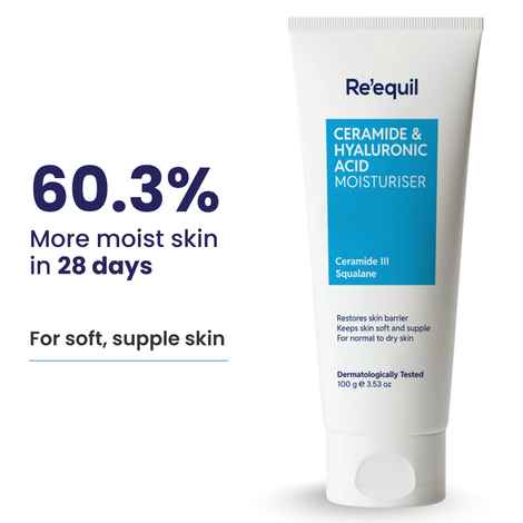 Buy Re'equil Ceramide & Hyaluronic Acid Face Moisturizer For Normal To Dry Skin 100 gm - Purplle
