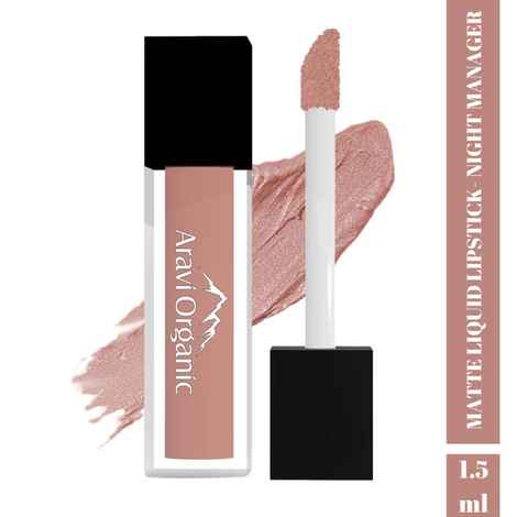 Buy Aravi Organic Soft Nude Matte Long Stay Lipstick - Matte Liquid Lipstick With Almond Oil & Vitamin E - Waterproof & Ultra Smooth - 1.5 ml (Night Manager) - Purplle