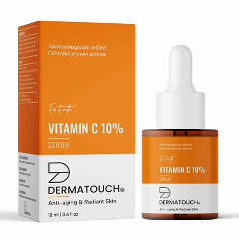 DERMATOUCH Vitamin C 10% Serum | For Anti-aging and Radiant Skin | For All Skin Types | For Both Men & Women | 18 ml