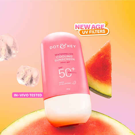 Buy Dot & Key Watermelon Cooling Sunscreen SPF 50+ PA++++, In-Vivo Tested Sunscreen for Oily Skin & Combination Skin - No White Cast, 80 gm - Purplle