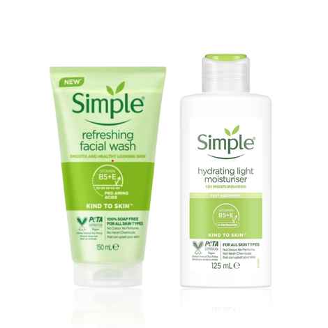 Buy Simple Skin Refreshing Facial Wash(125ml) and Hydrating Light Moisturiser(125ml)) - Purplle