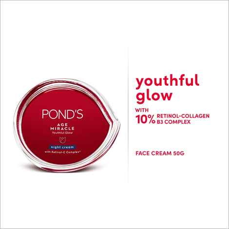 Ponds Age Miracle Youthful Glow Night Cream SPF 15 PA++ | For Anti Ageing | Fades Spots | Boost Radiance | 50 gm