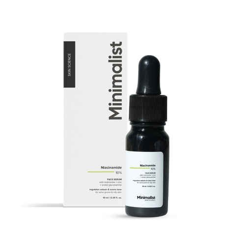 Buy Minimalist Niacinamide 10% with Matmarine + Zinc + Acetyl Glucosamine Regulates Sebum & Evens Tone, 10 ml - Purplle