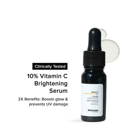 Buy Minimalist Vitamin C 10% Face Serum for For Brighter, Glowing & Healthy Looking Skin which also reduce Sun Damage, 10 ml - Purplle