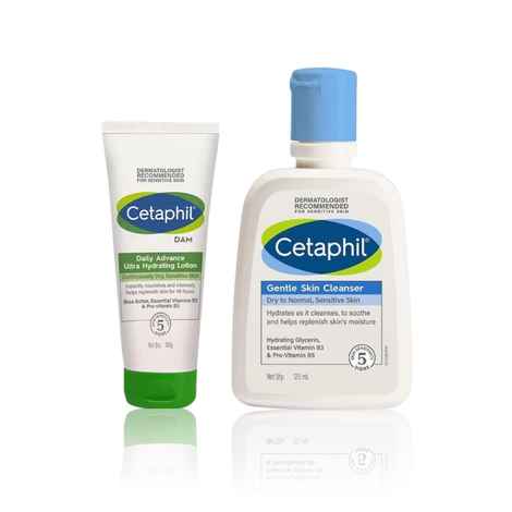 Buy Cetaphil Skin Care Essentials [Cetaphil Gentle Skin Cleanser (125 ml) + Cetaphil DailyAdvance Ultra Hydrating Lotion (100 g)] - Purplle