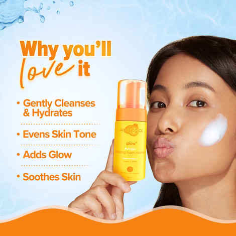 Buy Aqualogica Glow+ Mousse Hydrating Foam Cleanser- 100 ml | Face Wash for all Skin Types | Gently Cleanses | Hydrates Skin & Adds Glow | Evens Skin Tone - Purplle