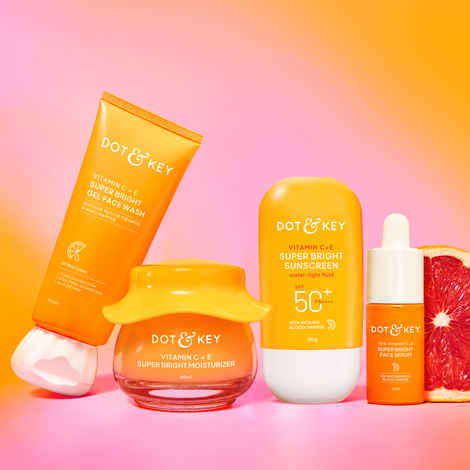 Dot & Key Glowing Skin Care Routine | Face Wash, Serum, Moisturizer & Sunscreen - 230 gm