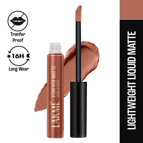 Buy Lakme Forever Matte Liquid Lip, 16hr Lipstick, Lightweight & transferproof - Nude Latte 5.6ml - Purplle