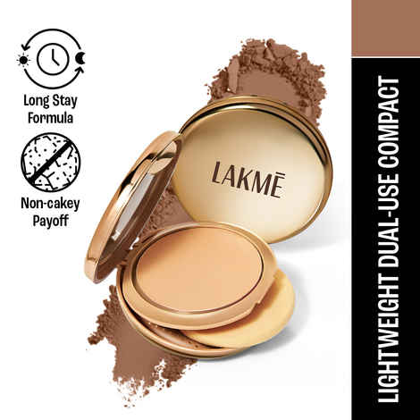 Buy Lakme 9to5 Unreal Dual Cover Pressed Powder, 2 In 1 Compact + Foundation, 39 Cocoa,9g - Purplle