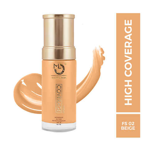 Buy Mattlook High Coverage Waterproof Oil Free Matte Foundation SPF 25, Beige (45 gm) - Purplle