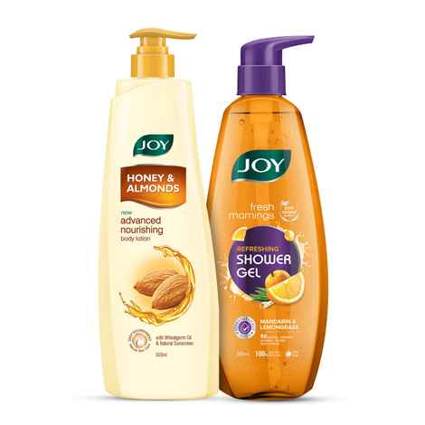 Buy Joy Honey & Almonds Body Lotion 500 ml & Refreshing Shower Gel Body Wash 500 ml ( Combo Pack) - Purplle
