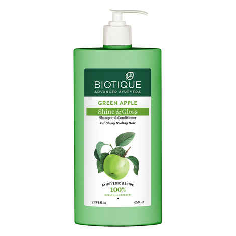 Buy Biotique Green Apple Shine & Gloss Shampoo & Conditioner (650 ml) - Purplle