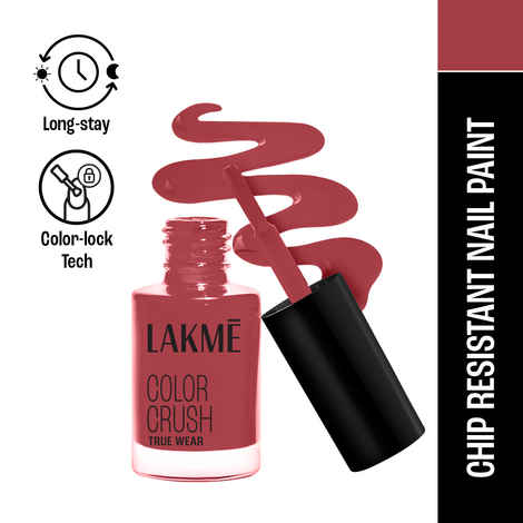 Buy Lakme True Wear Color Crush Nail Polish, Long Lasting & Vibrant Nail Paint, 22, 6 ml - Purplle