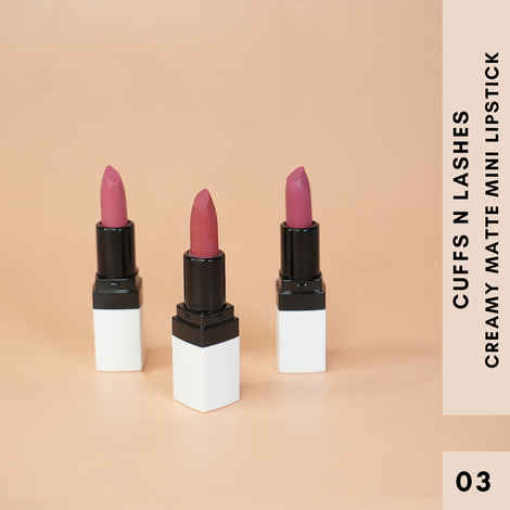 Cuffs N Lashes Doodle Lips Set of 3 Lipsticks I Quirky Nude, Bare Doodle, Artsy I Set 3 (6 gm)