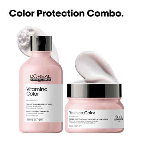 Buy L'Oreal Professionnel Vitamino Color Shampoo + Combo of Serie Expert Vitamino Mask | With Antioxidant Properties (300 ml + 250 gm) - Purplle
