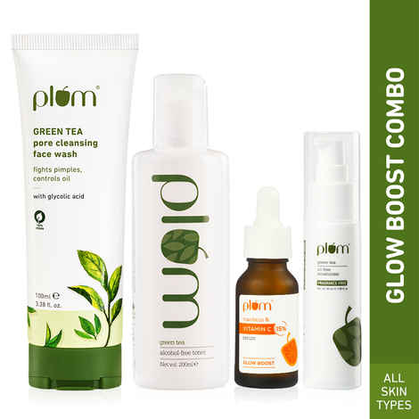 Buy Plum Glow Boost Combo - Fights Acne, Hyperpigmentation & Dark Spots Combo of 4 - Purplle