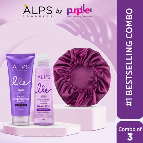 Buy Alps Goodness Cury Girl Go- to Trio (Pack of 3) with Cleansing Shampoo (105 ml), Deep Conditioning Mask (200 ml) & Silk Bonet | For Soft Bouncy Curls | Moisture Lock - Purplle