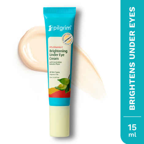 Buy Pilgrim 4% Vitamin C Brightening Under Eye Cream, 15 ml with Kakadu Plum & Caffeine, helps Reduce Dark Circles,Puffiness, Wrinkles & Pigmentation, For All Skin Types - Purplle